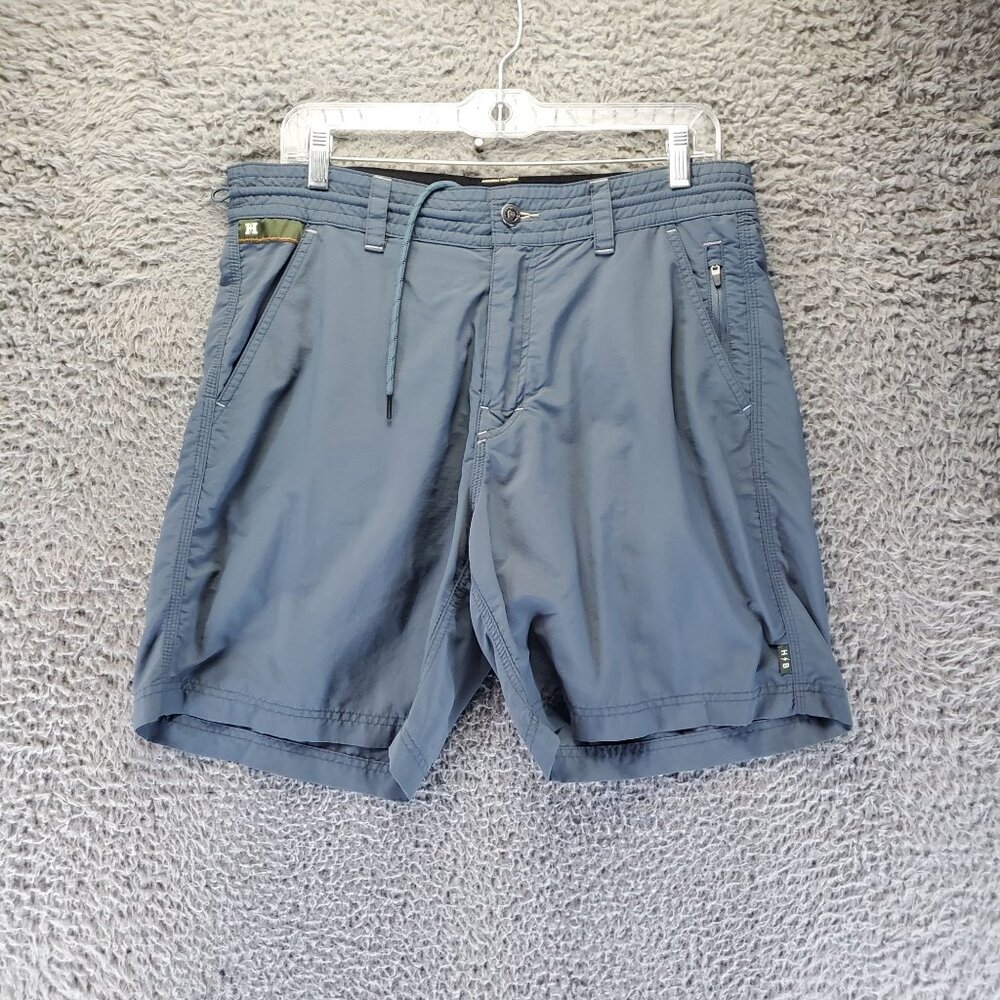 Howler Bros Shorts Mens Size 32 Blue Ripstop Fabric Drawstring Lightweight